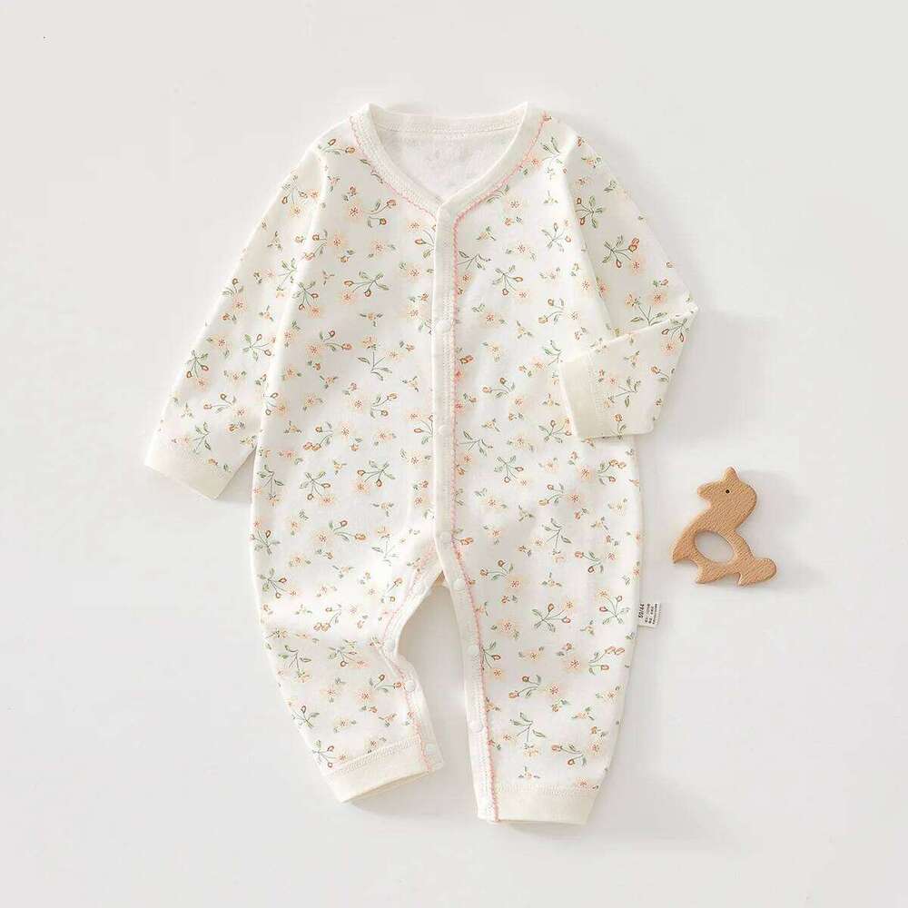 AYNIGIELL Jumpsuit Spring and Autumn Pure Cotton Boneless Hoodie 0-18 Months Newborn Suit Baby Girl Onesie 26H0224