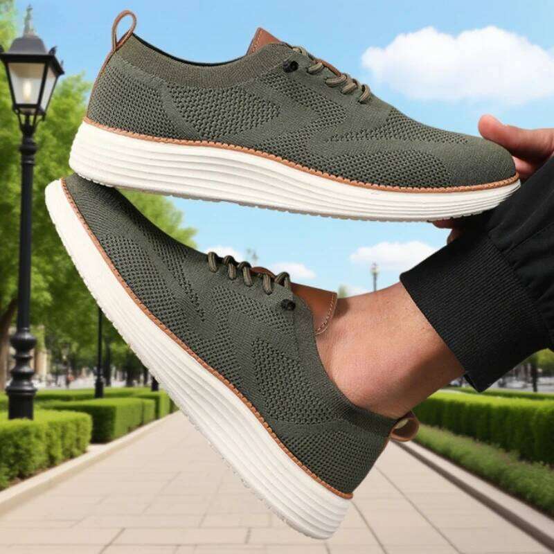 Men's Breathable Casual Navy Blue Lightweight Sneakers Fashion Mesh Upper Comfort Trendy Outdoor Street Style Men Shoes