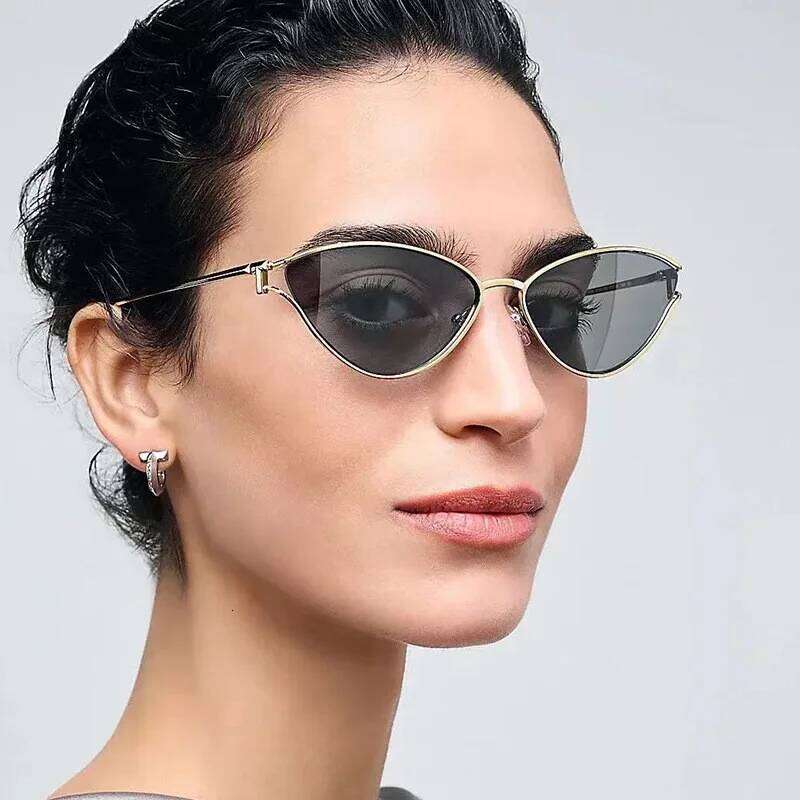 Cat Eye Sunglasses Women Trendy Vintage Vacation Designer Luxury Glasses 26W0224