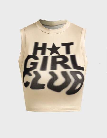 European And American Retro Y2k Creative Letter Print High Street Sexy Summer Sleeveless Crop Top