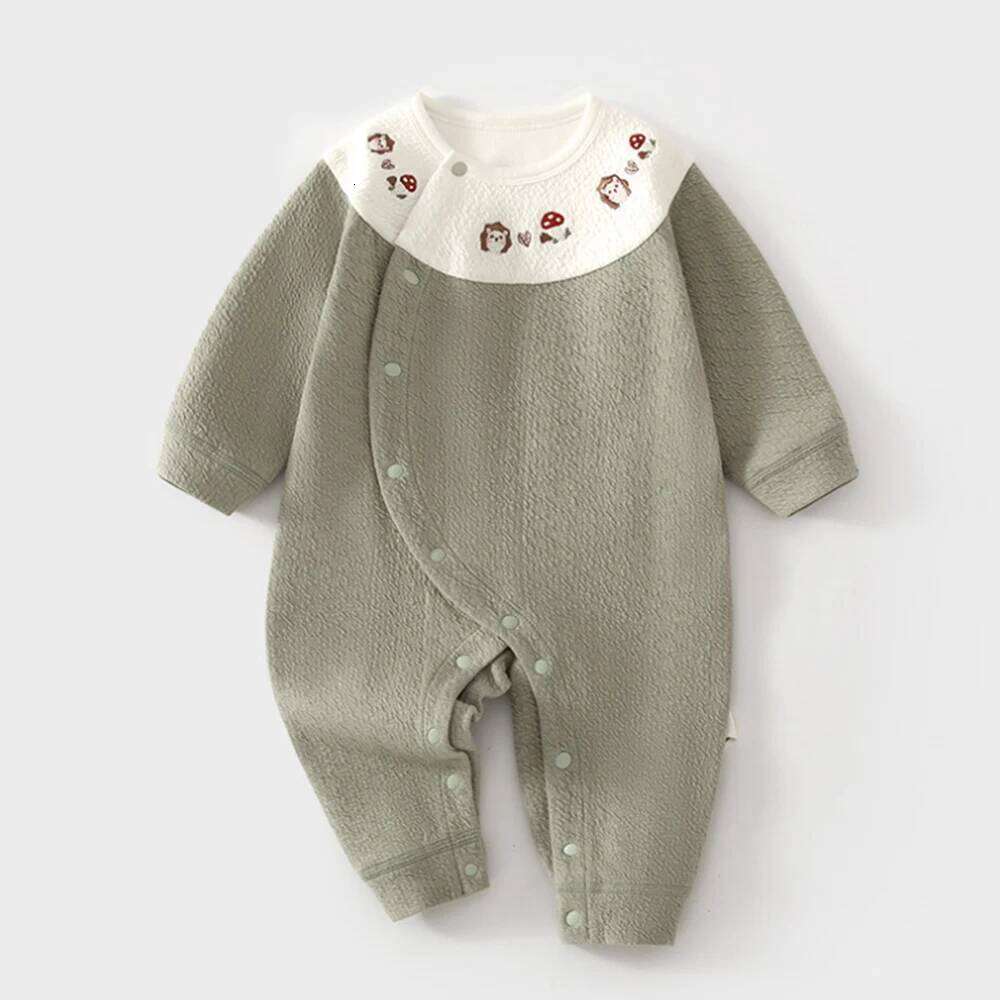Girl Romper Long Sleeve Cotton Solid Color Patchwork Spring New Infant Boutique Clothing 1st Birthday Baby Boy Jumpsuit 26H0224