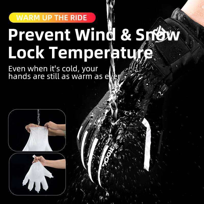 ROCKBROS Ski Snowboard Snowmobile Motorcycle Riding Winter Windproof Waterproof Unisex Snow Gloves 26H0224