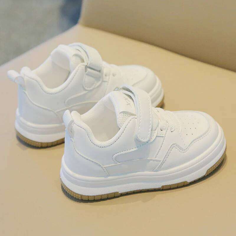 Children's White Spring and Autumn Kid's Sports Anti slip Lightweight Boys Board Soft Sole Baby Casual Shoes 26W0224