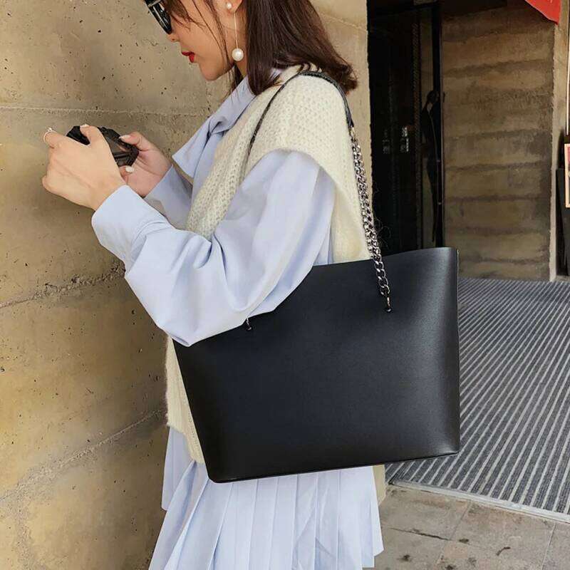 Casual Handbags Women Bags Chain Shoulder PU Leather Ladies Handbag Large Capacity Tote Bag Sac A Main Z260224