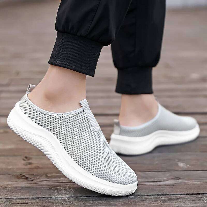 MAEDEF Men Half Slipper Plus Size Flats Sole Comfortable Lightweight Men's Breathable Male Home Slippers Shoes for Man