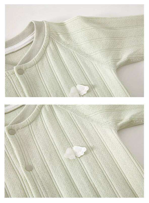 Somenie Baby Onesie Cotton Long-sleeved Pajamas Spring And Fall Models Cute Wings Embroidered Jumpsuit Boys Girls Newborn Gifts 26H0224