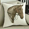 China Art Horse Embroidery Cushion Home Decoration Cotton Canvas Geometric Pillow Cover 45x45cm Sofa PillowCase