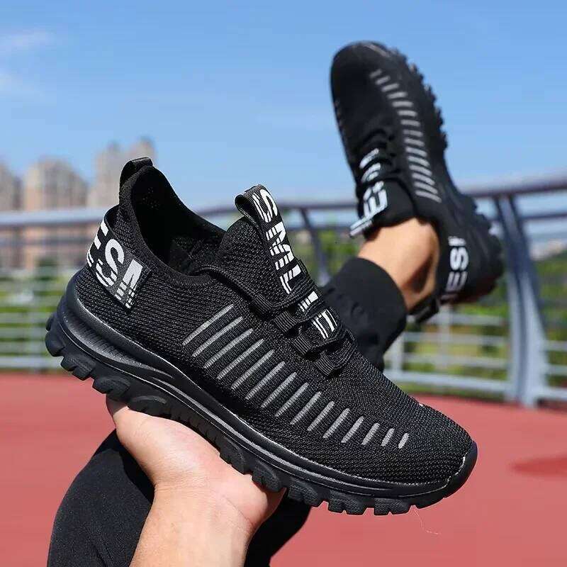 Men's Lightweight Mesh Casual Breathable Comfortable Running Shock-absorbing Buffering Training Sports Shoes