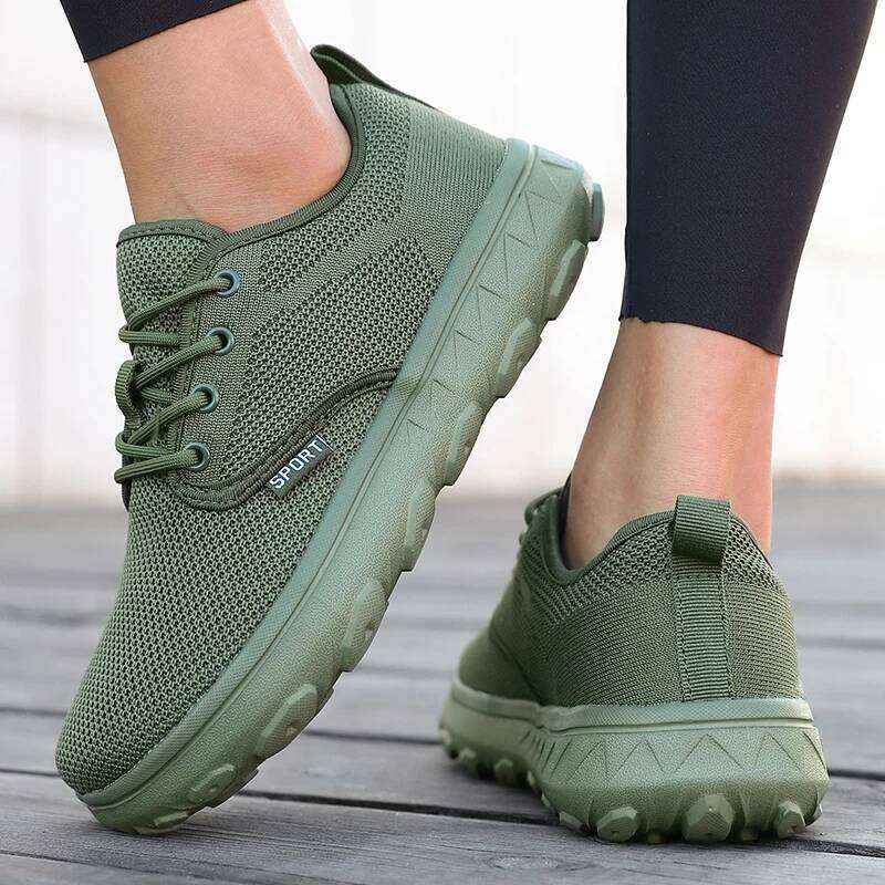 Men's and Women's Barefoot Wide Version Simple Platform Walking Sneaker Lace Up Outdoor Lightweight Casual Running Shoes