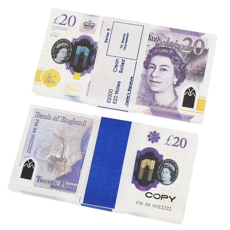 Prop Money Toys Uk Pounds GBP British 10 20 50 commemorative fake Notes toy For Kids Christmas Gifts or Video Film fake money