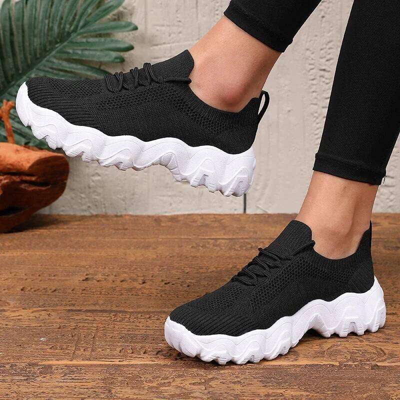Female Designer Comfortable Mesh Breathable Minimalist Walking Outdoor Casual Non Slip Women Sneakers Platform Shoes