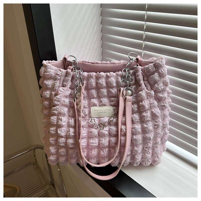 Casual Women Bag Quilted Fashion Pleated Bubbles Cloud Shoulder Bags Large Capacit Tote Bucket Ruched Handbags Z260224