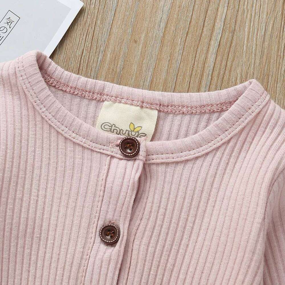 Summer Unisex Newborn Clothes Solid Color Baby Rompers Cotton Knitted Long Sleeve Toddler Jumpsuit Infant Clothing 3-18M 26H0224