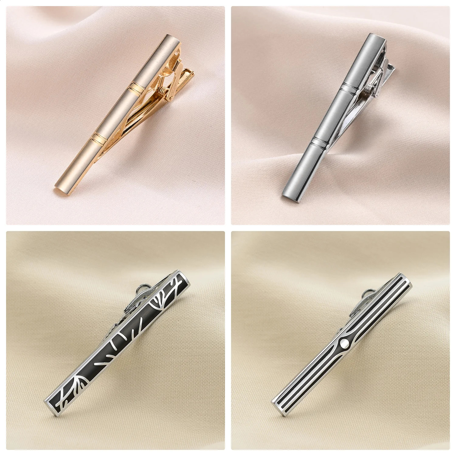 7/8 PCS Tie Clips Set With Gift Box Wedding Guest Gift Mens Jewelry Business Man Shirt Cufflinks Gift For Husband 260202