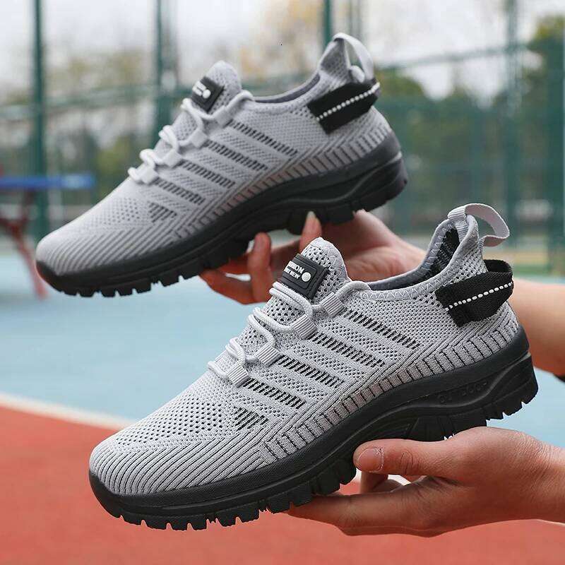 Men's Casual Breathable Fly Woven Mesh Upper Comfortable Outdoor Walking Cycling Exercise Shoes for Men Tenis Para Hombre
