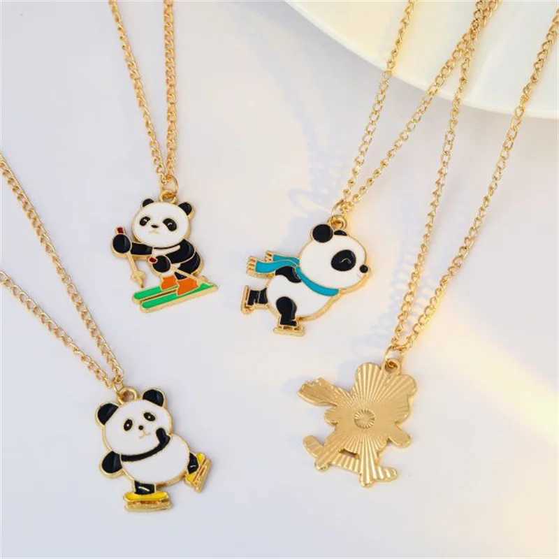 Cute Panda Pendant Necklace For Women Girls Exquisite Adjustable Chain Sports Panda Collar Choker Party Jewelry Accessories GiftXJ260224