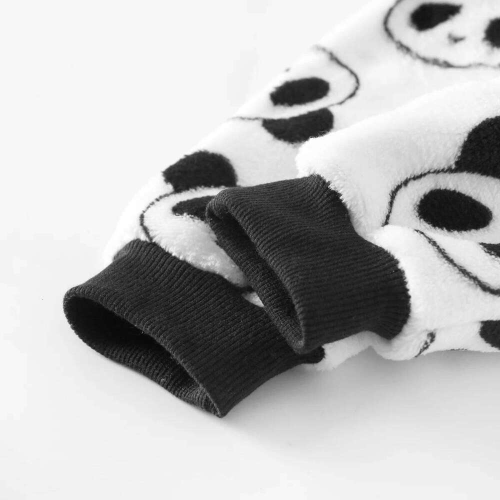 Warm Cute Panda Winter Baby Rompers Long Sleeve Infants Little Kids Jumpsuits Clothing Zipper 26H0224