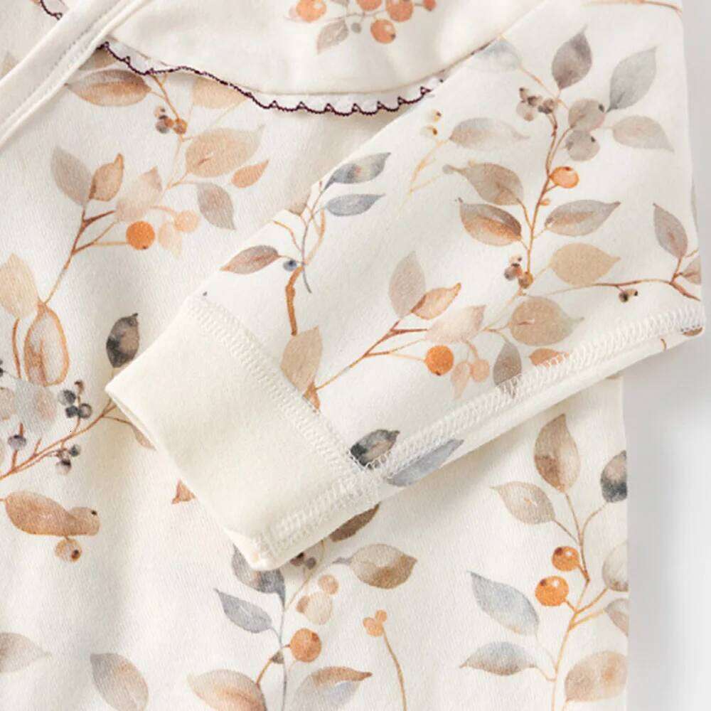 Rompers Long Sleeve Cotton Floral Newborn Clothes Spring Autumn 0 6 Months Hospital Baby Girl Jumpsuit 26H0224