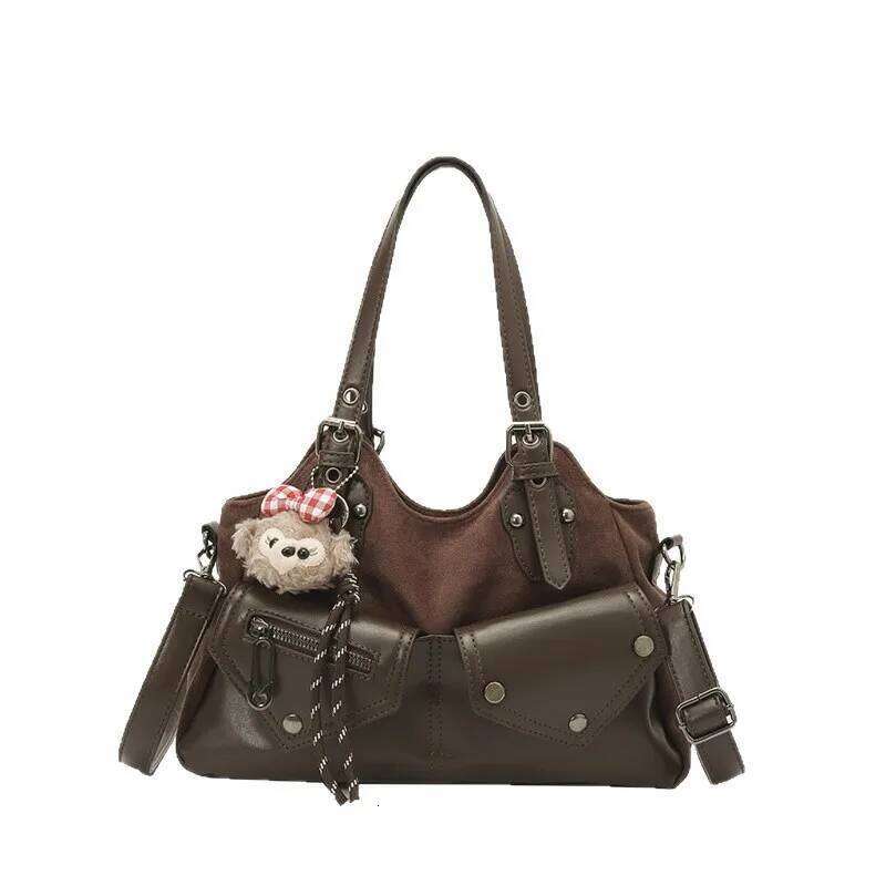 Autumn and Winter Retro Versatile Large-capacity Women's New Casual Commuting Shoulder Crossbody Relaxation Tote Bag Z260224