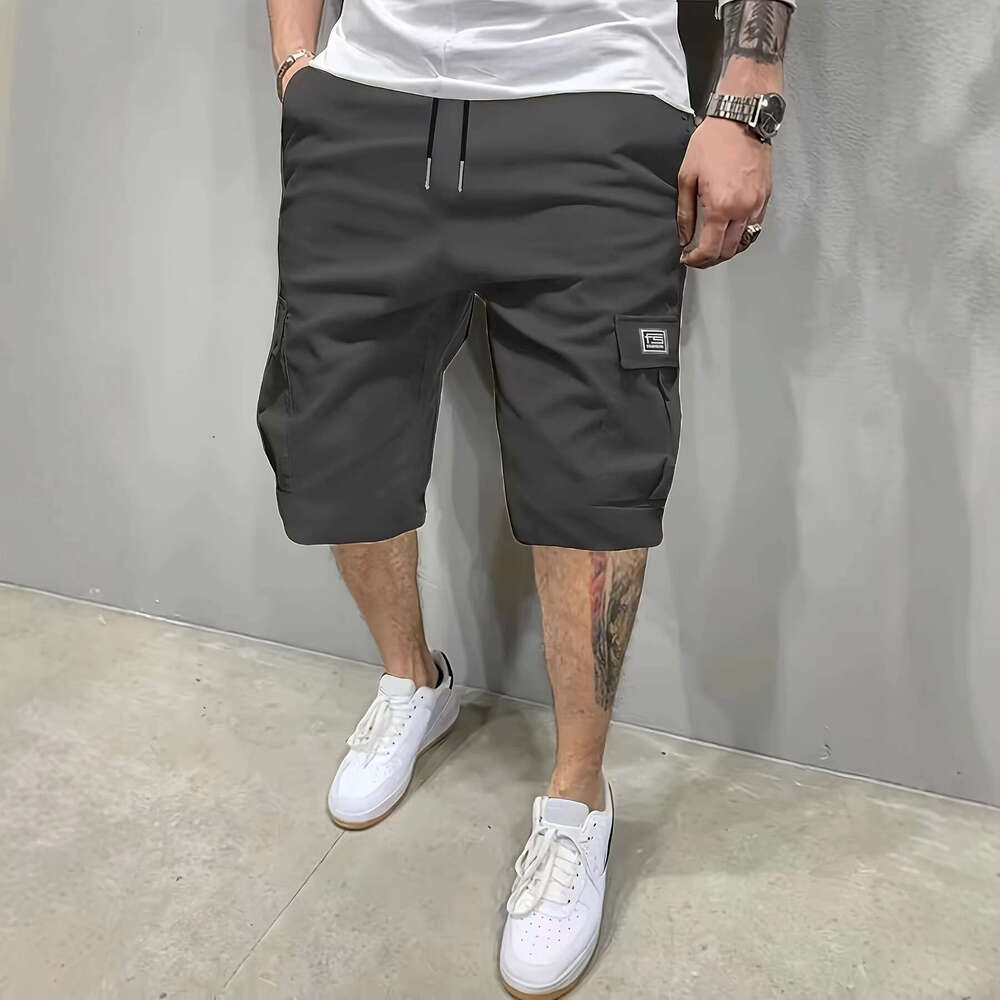 Cross-border Amazon men's casual work American-style loose straight five-point shorts, new summer sports pants, trendy