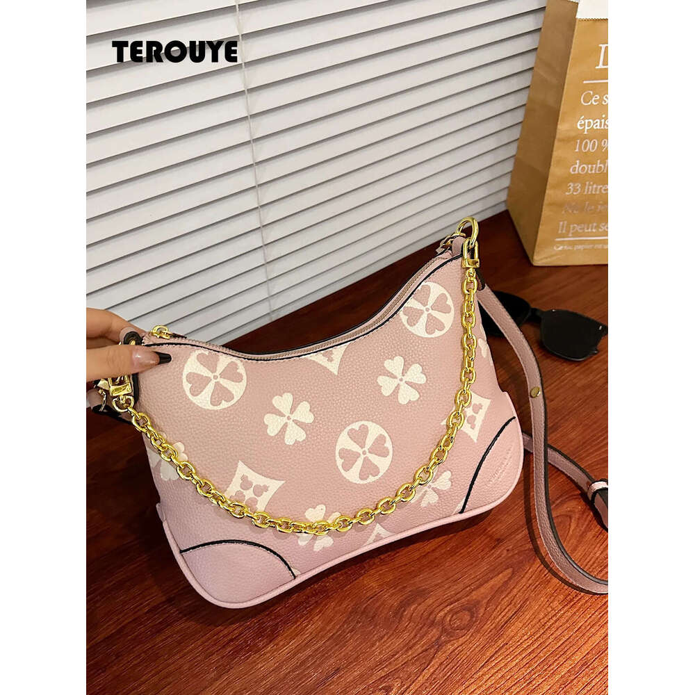 Free Shipping Bags Luxury Bags Retro Color-Blocking Classic Printed Korean-Style Trendy Women's Bag With Exquisite Patterns TEROUYE