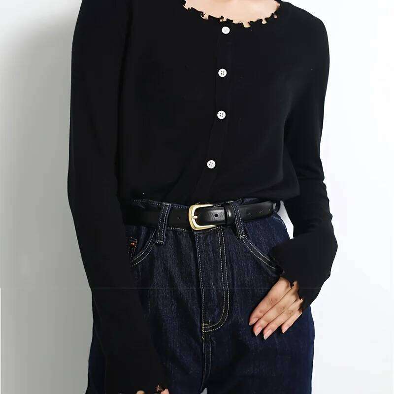 1 piece ladies fashion simple decorative black with jeans belt suitable for daily wear and use Y260225