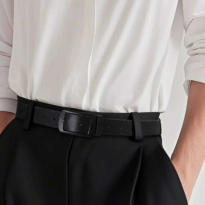 1pcs Men's Classic PU Leather High End Authentic Fashion Metal Buckle Women Paired with Jeans Belt Unisex Y260225