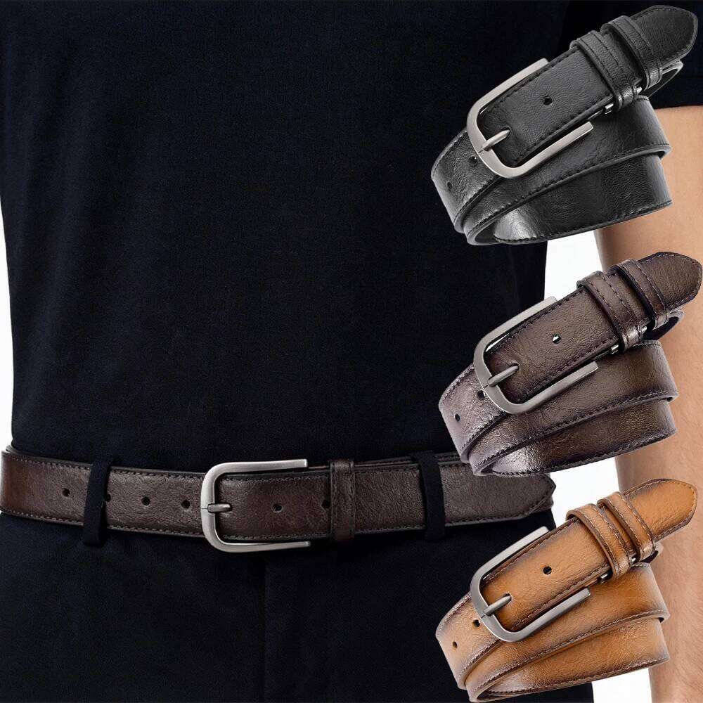 Fashionable Alloy Pin Buckle PU High Quality Men's Formal Occasion Business Belt Trendy Unisex Gift Y260225