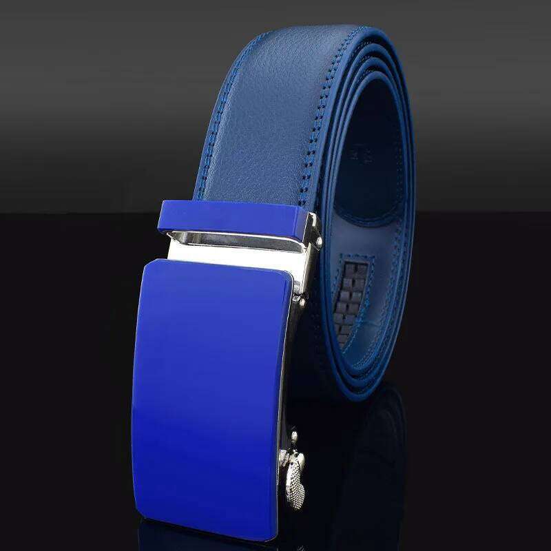 Men's High Quality Automatic Buckle White Belt Men 3.5cm Waist Straps for Jeans Fashion Golf Synthetic Leather Business Designer Y260225