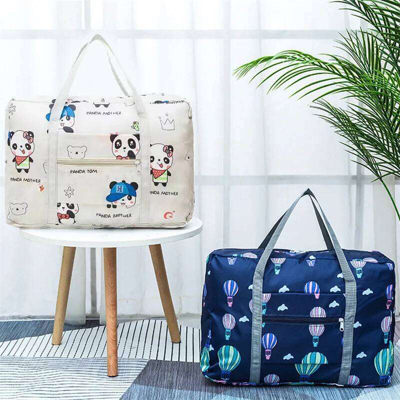 Oxford Foldable Duffel Organizer Weekend Hand Bags Portable Suitcases Large Travel Clothing Storage Bag Women's Tote Y260225