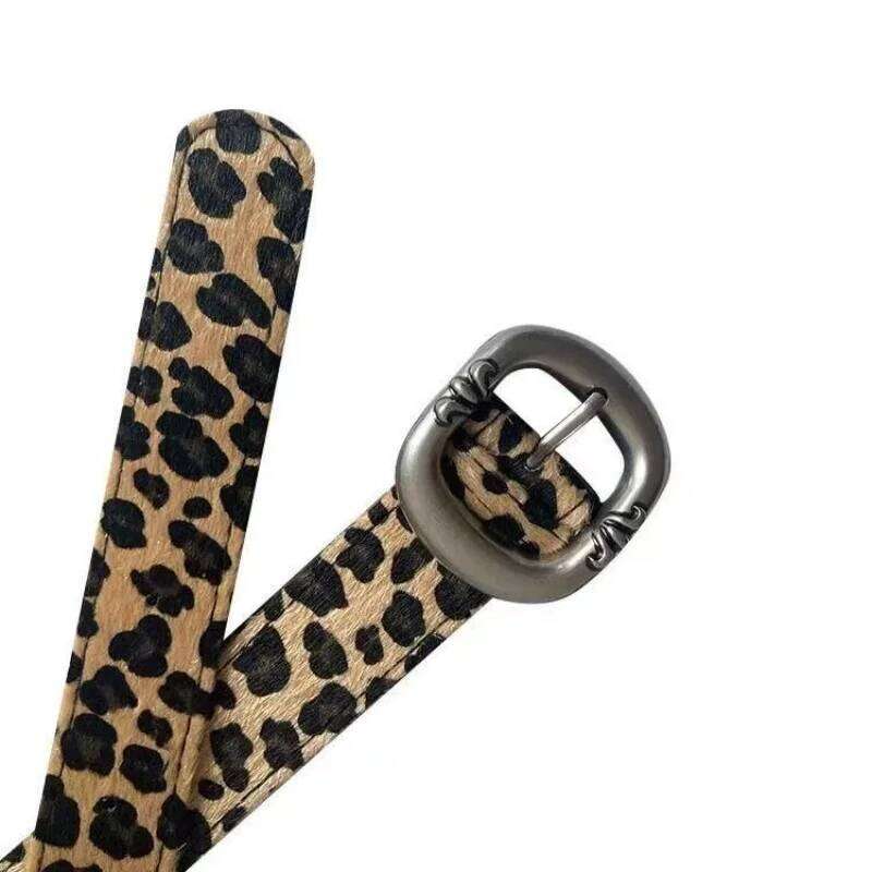 Leopard print belt for women 2025 new versatile, niche, high-end accessories, pants belt, personalized European and American sty Y260225