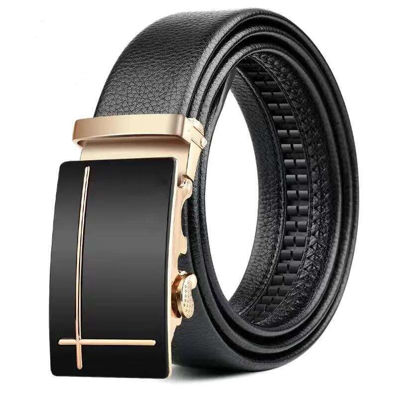 Men's can be cut automatic buckle leather fashion classic versatile trend pants belt Y260225