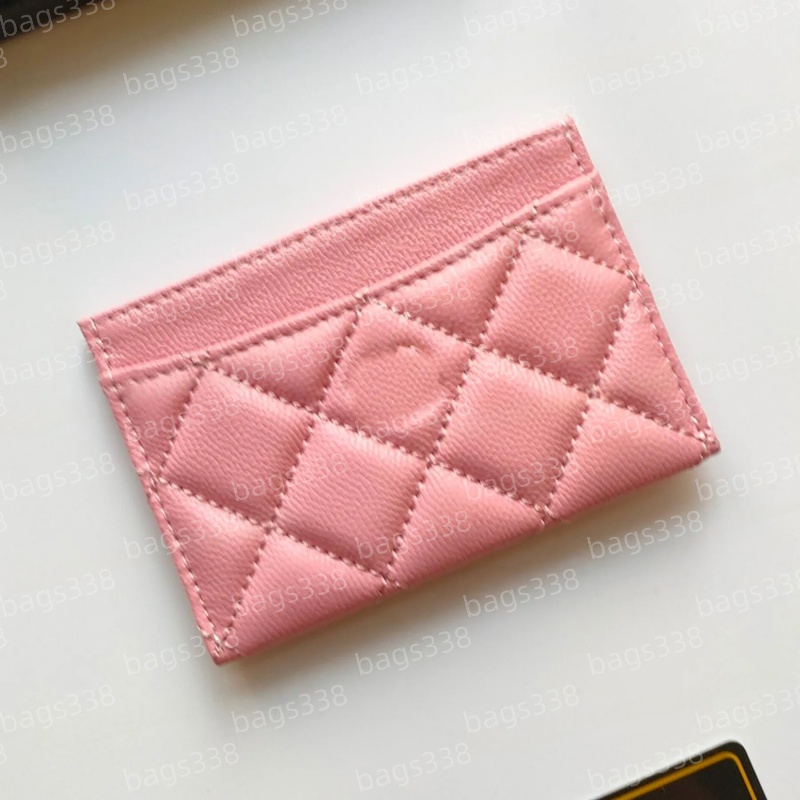 Designer wallet card holder luxury grained smooth genuine caviar women leather credit fashion casual shopping coin slots pocket mini quality classic passport