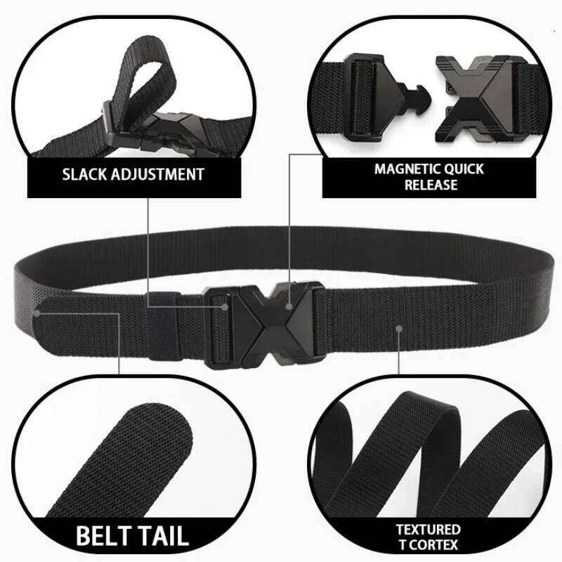 The New 125cm Buckle Nylon Braided Lightweight Breathable Daily Commuter Men's Belt Y260225
