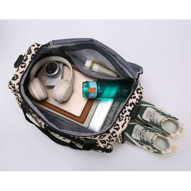 Travel Women's Handbag Leopard Zebra Print Waterproof Large Size Luggage Fitness Dry Wet Separation Duffle Weekend Bag Y260225