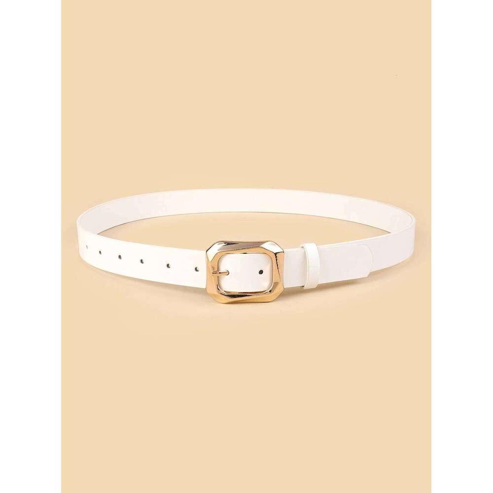 New Women's Square Buckle PU Trousers Student Fashion Korean-style All-match dress Decorative Belt Y260225