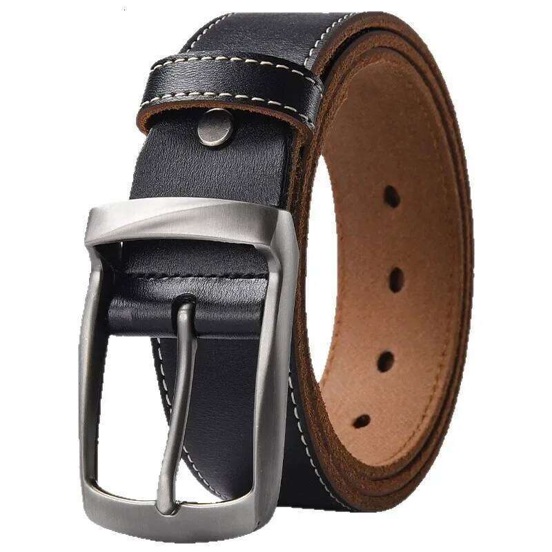 Large Size 105-140 150 160 170cm Cowhide Retro Men's Genuine Leather Needle Buckle Waistband Handmade Casual Trend Belt Y260225