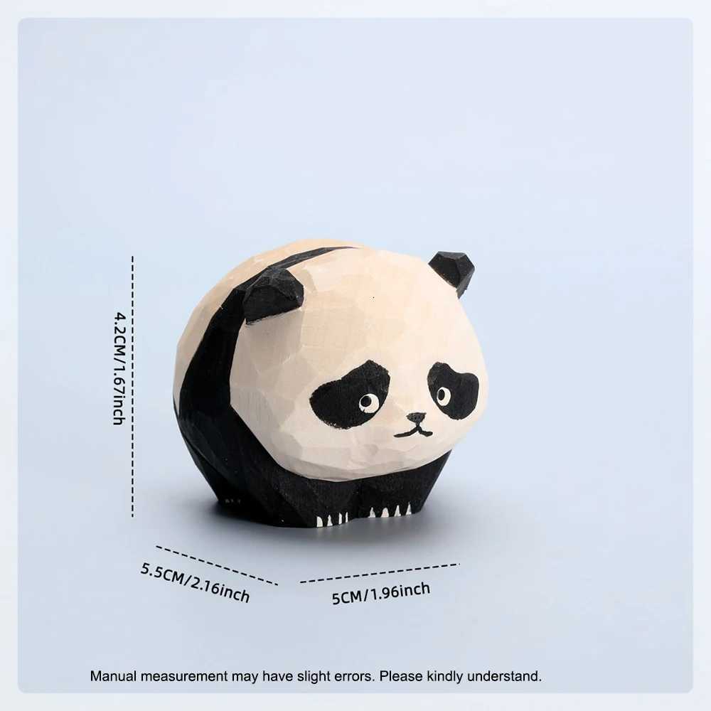 Handcrafted wood carving Panda Statue Christmas Panda for Christmas Ornaments Decor Home Decor New Year Gift Panda Figurine H260225