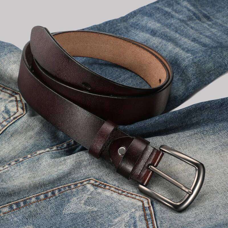 High-end leather belt men fashionable durable with jeans casual pants suitable for work business and sports Y260225