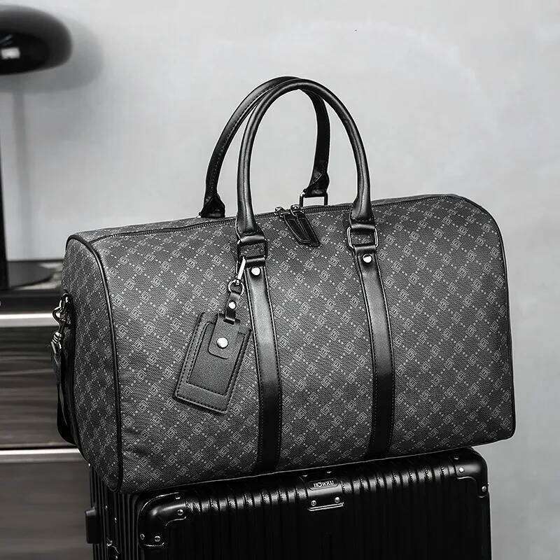 New Fashion Handbags Travel Totes Plaid Printed Business Trip Handbag For Men Large Capacity Crossbody Duffel Bags Y260225