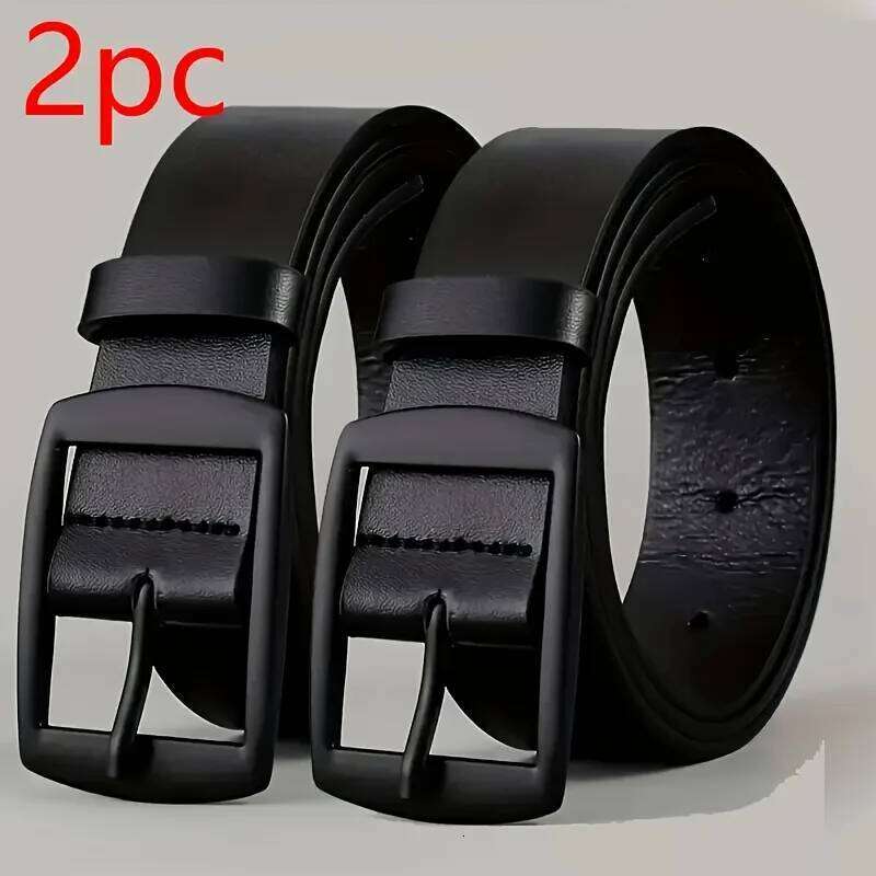 Men's Classic Leather Belts, 1/2/3 Pcs Set Casual Formal Waist with Alloy Buckle, Fashionable Versatile Belts for Daily Y260225