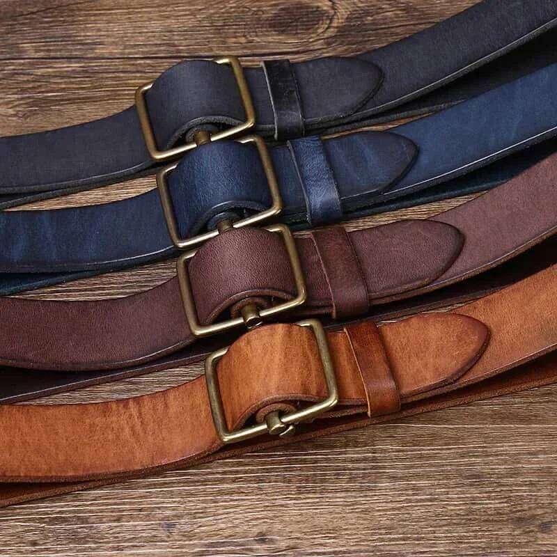 3.8 Wide Pure Cowhide Genuine Leather for Men's High Quality Jeans No Drilling Smooth Buckle Belts Cowboy Waistband Male Fashio Y260225