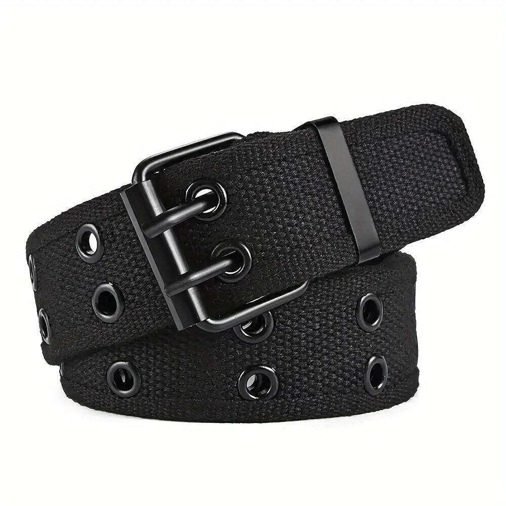 1pc Men's Double Hole Pin Buckle Belt, Outdoor Sports, Suitable For Both Men And Women Y260225