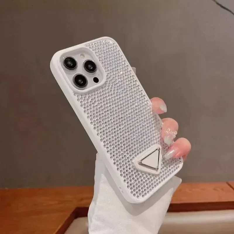 Sparkling Rhinestone Bling Phone Case | Slim Soft Silicone Protective Cover with Triangle Accent for WomenT260225