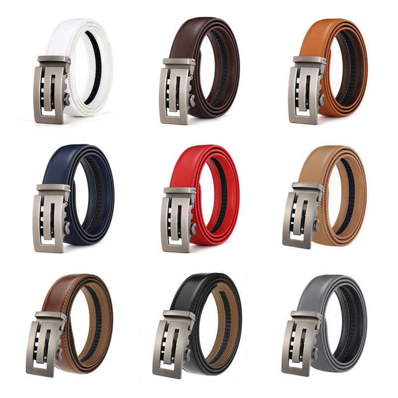 New Men's Leather Belt Alloy Automatic Buckle Business Leisure Youth Middle-aged and Elderly Belt Designer Belt 3.5cm