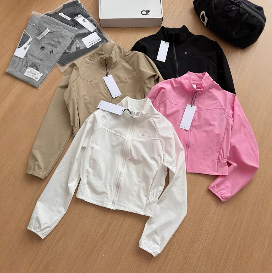 Designer Women Yoga Jacket Sports Coat Windproof Yoga Clothes Quick-drying Long Sleeve Top Zipper Fitness Gym Outfit Luxury