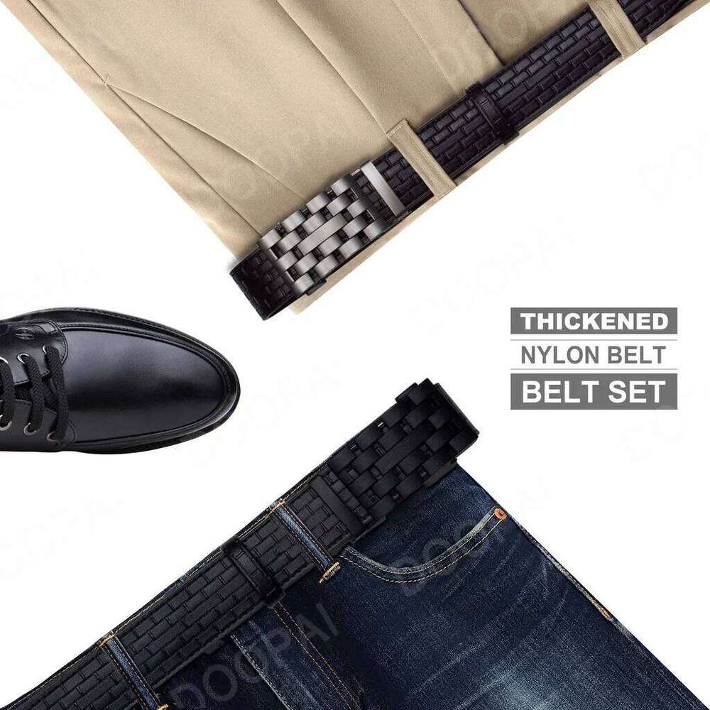 2023 Belt Metal Luxury Brand Automatic Buckle Plaid Genuine Leather Belts for Men Waist Strap Black Male Y260225