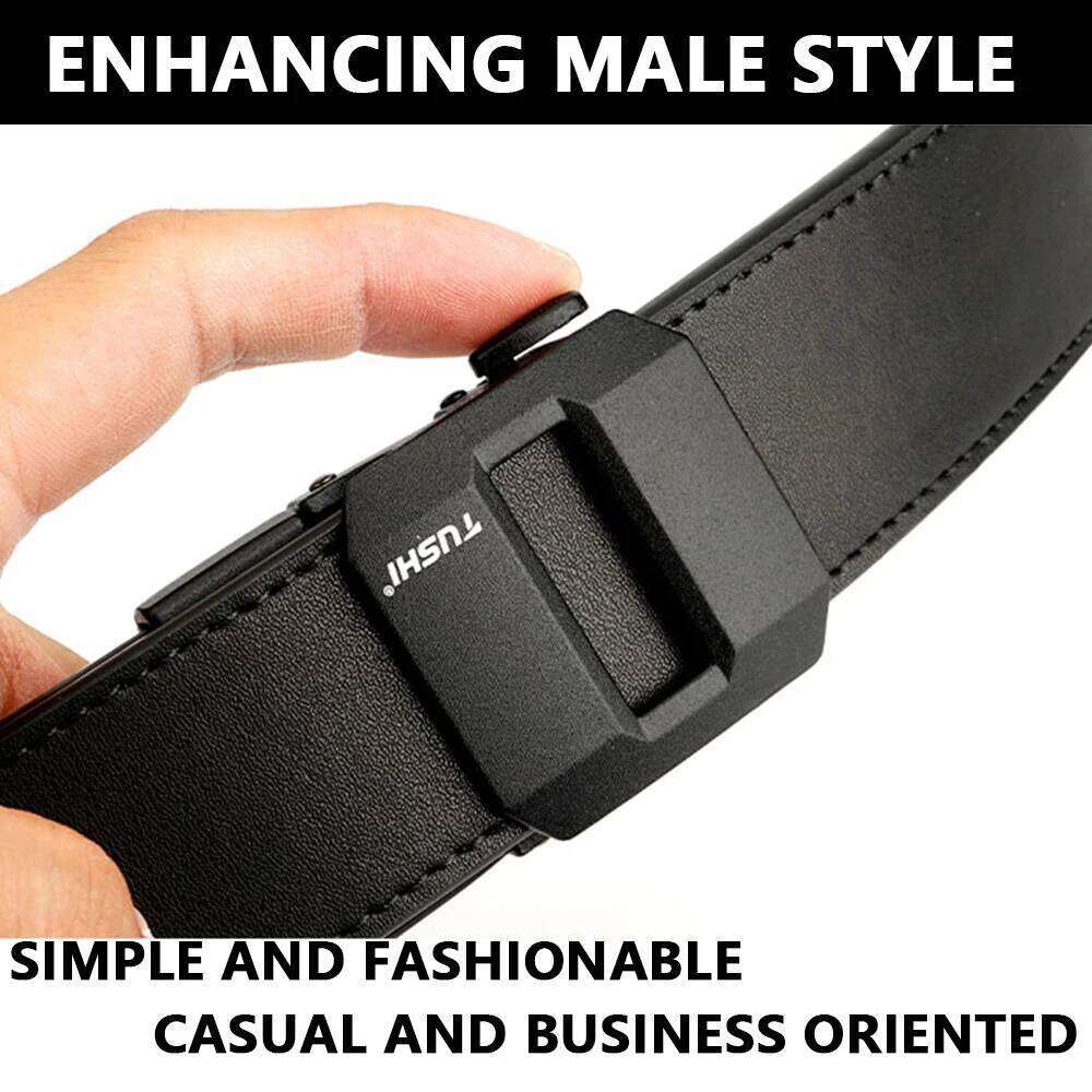 TUSHI Official men Leather Tactical Golden Alloy Buckle Natural Cowhide Jeans Belt Trouser Military Girdle IPSC Accessories Y260225