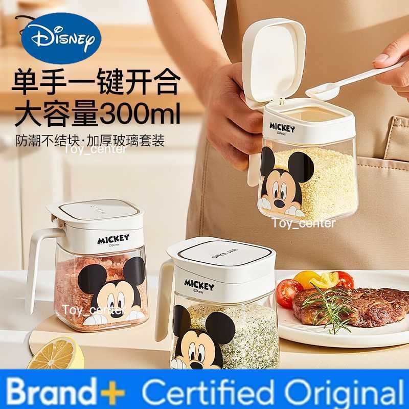 Disney Mickey Cartoon Anime Jar Cute Glass Spice Box Kitchen Supplies Moisture-proof Sealing Salt Storage Jar gift for Girls H260225