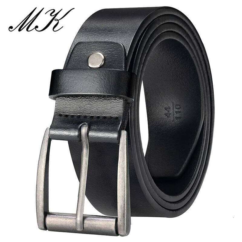 Maikun Genuine Belts Men For Jeans Trousers Men's Casual Vintage Alloy Pin Buckle Second Layer Leather Belt Y260225